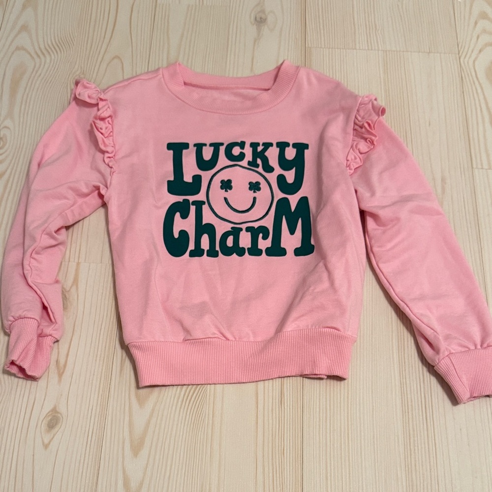 Little Sleepies Pink 'Lucky Charm' Ruffle Sweatshirt